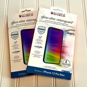2 NIB ZAGG Invisible shield glass elite vision-guard iPhone 12 PRO Max